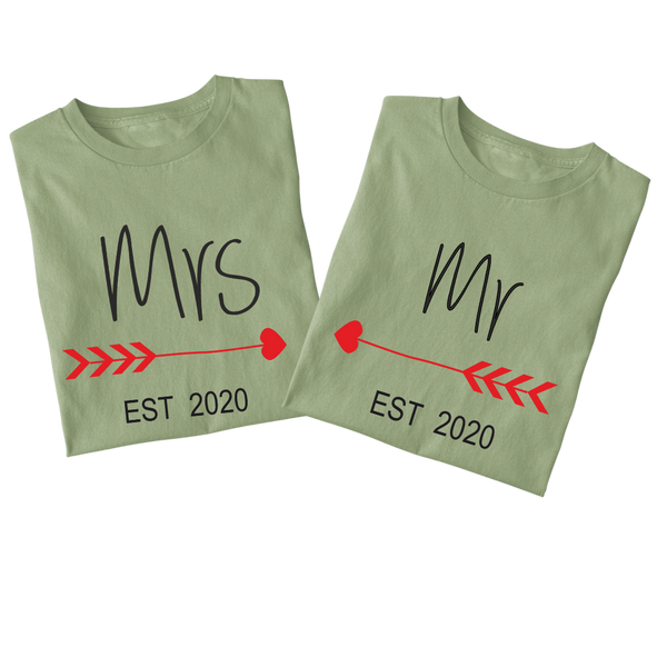 Personalised Mrs and Mr couples t-shirt - The Style Salad