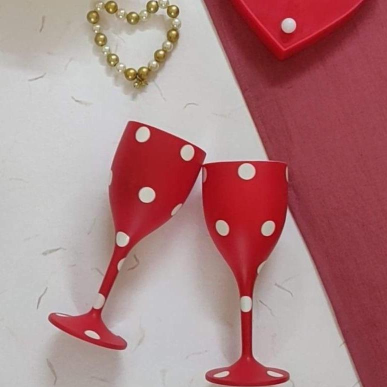 Polka Red Wine Glasses