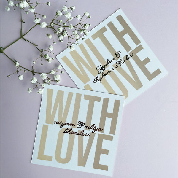 With Love Thank You Note Cards - Personalised - The Style Salad