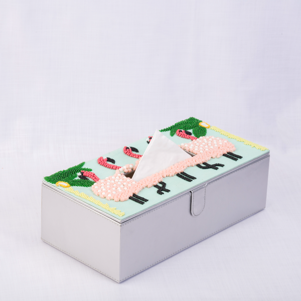Flamingo Embellished tissue box