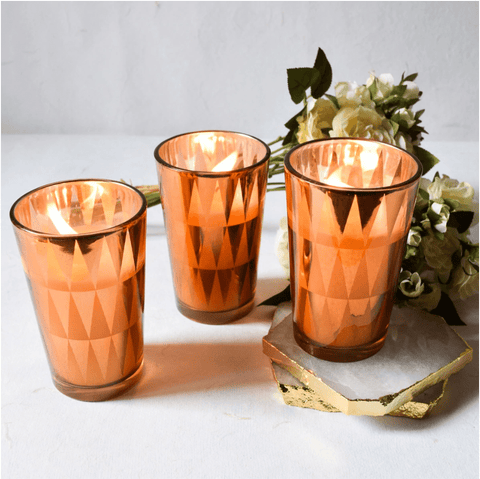 Clarisse Triangle Copper Glass Candle - The Style Salad