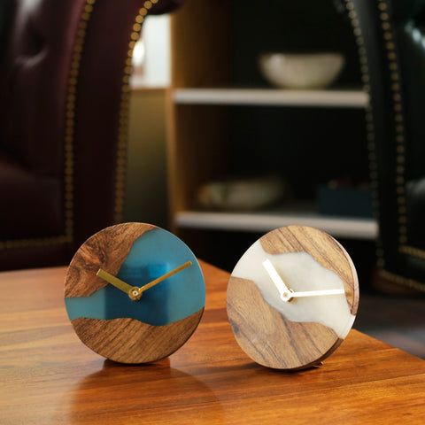 Acacia Wood Table Clocks - The Style Salad