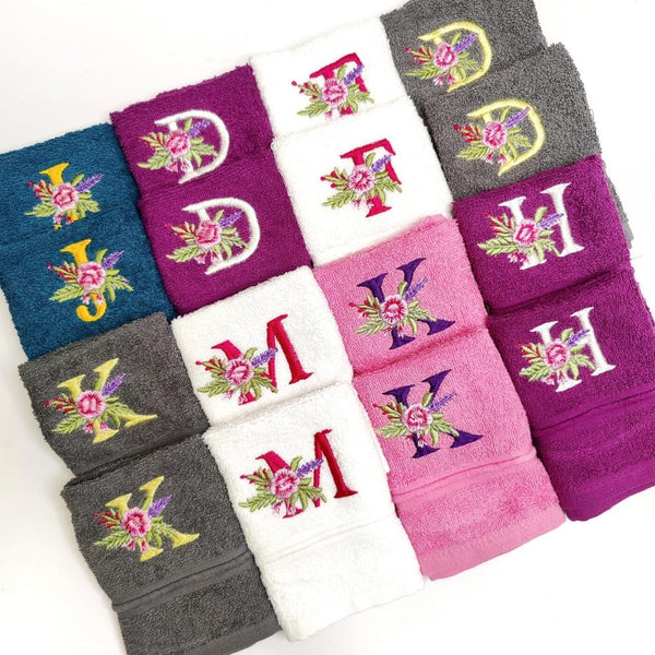 Initial Hand Towels Personalised Kalakari Gifts