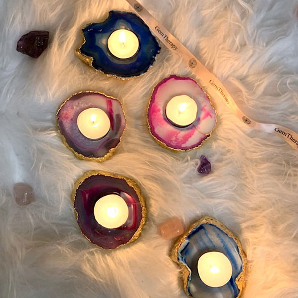 Agate Gemstone Tea light Candle - The Style Salad