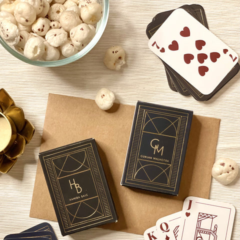 Personalized - Gold Printed Playing cards - Ace - Black - the style salad