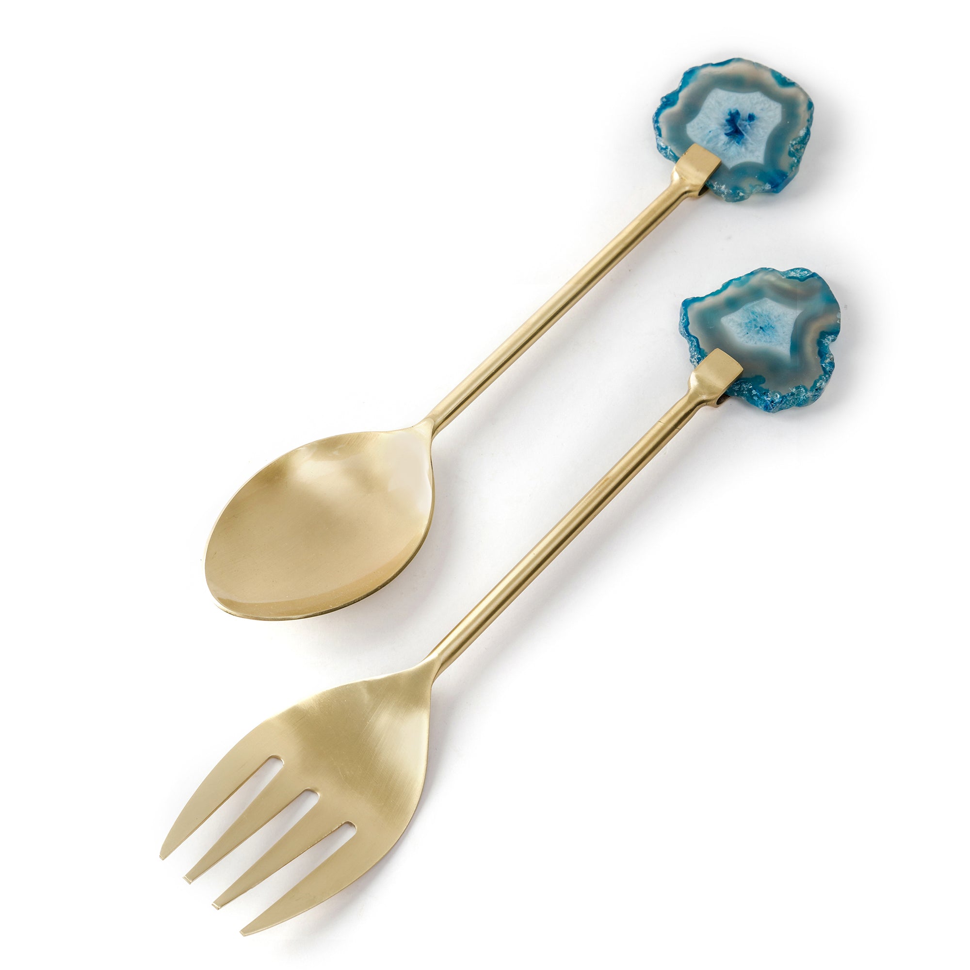Blue Agate Salad Serving Set