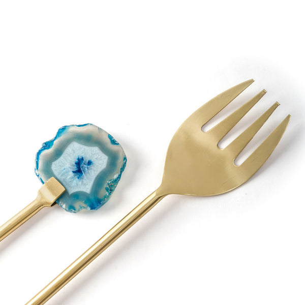 Blue Agate Salad Serving Set - The Style Salad