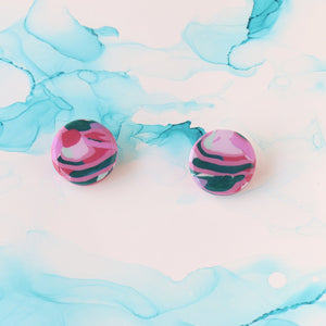 Candy Stripes Round Studs - The Style Salad