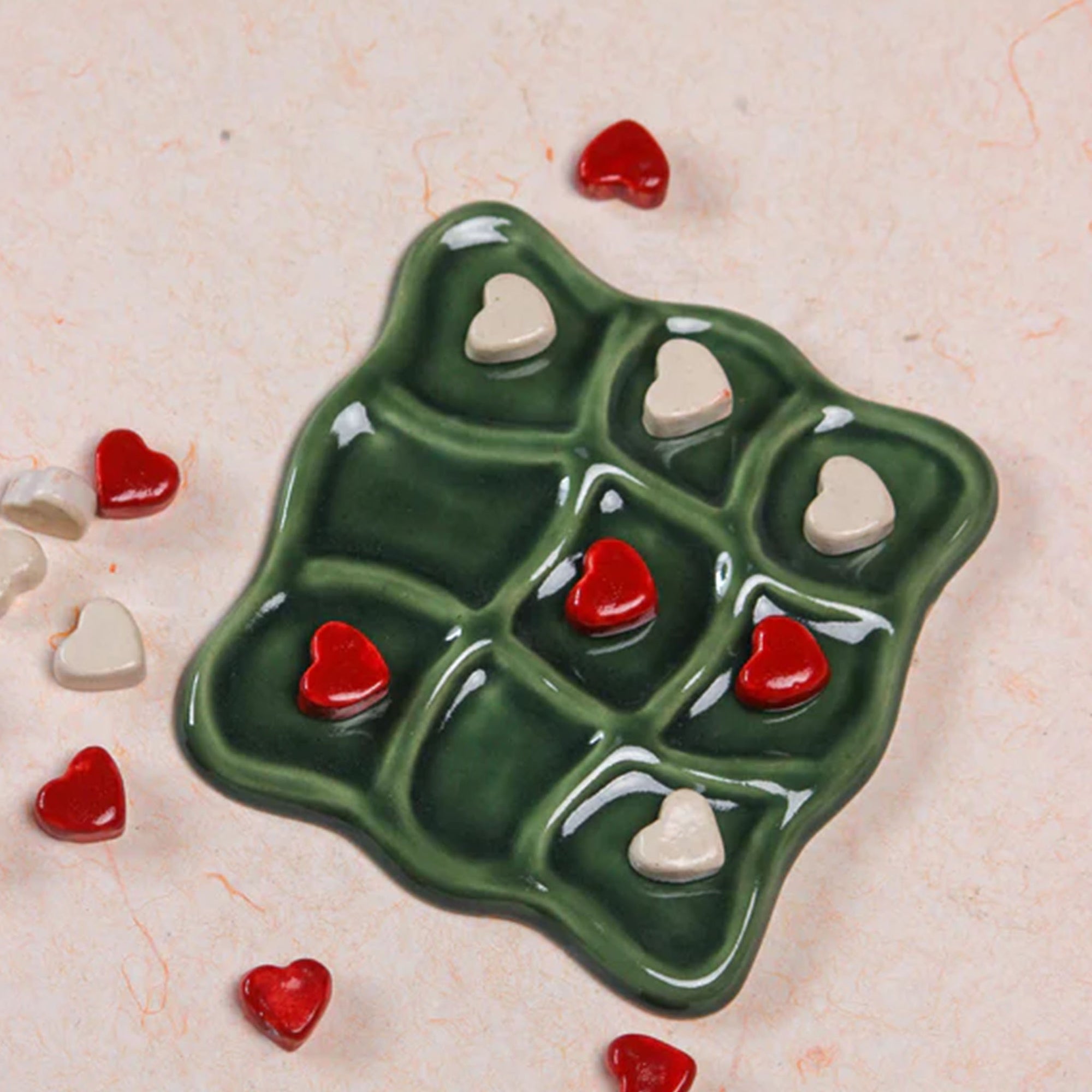 Hearts Ceramic Tic Tac Toe
