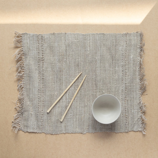 Fringe Hemp Placemat Akiiko
