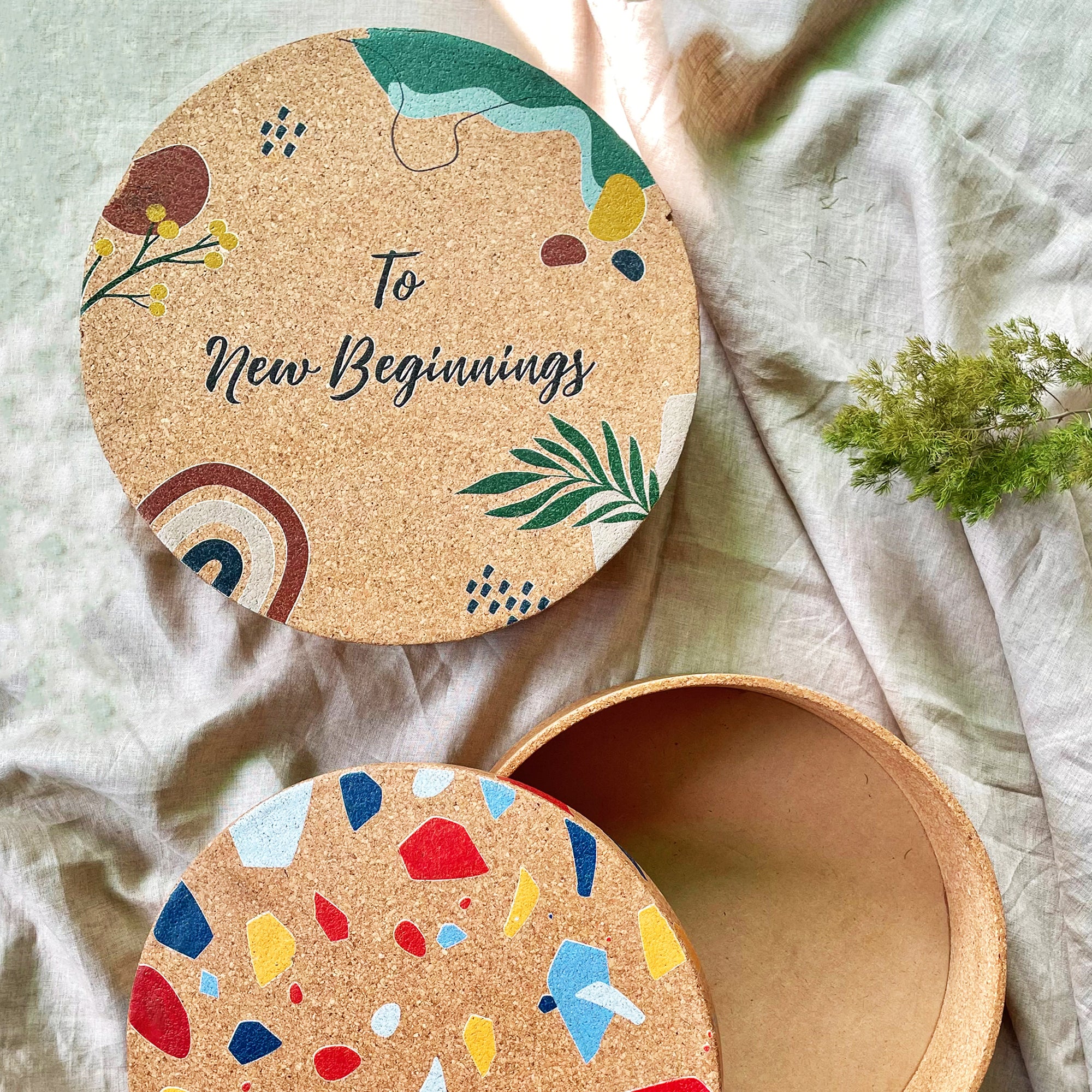 Personalised Round Cork Gift Box