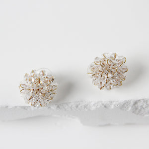 Dahlia Crystal Flower Stud Earrings - the style salad