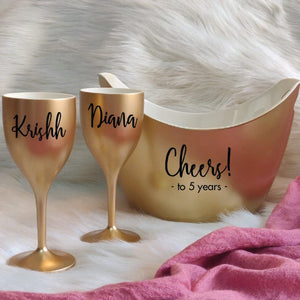 Customized Wine Glass for Christmas, Bucket Gift Set