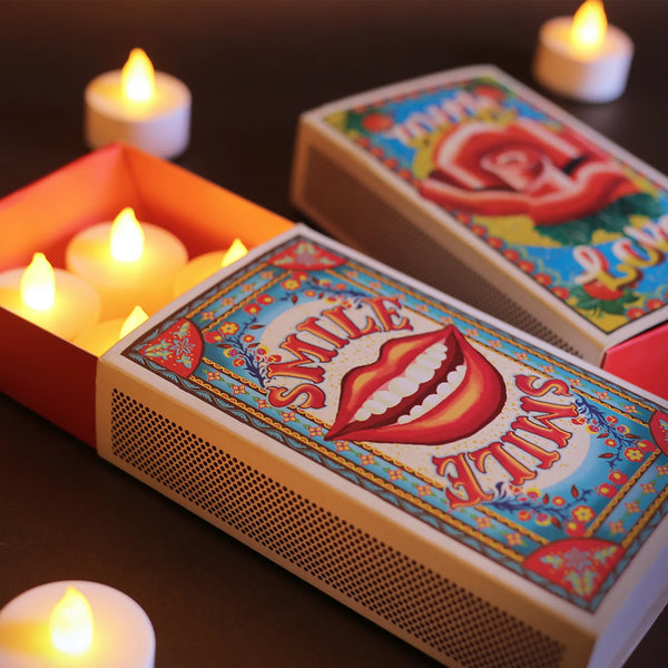 vintage matchbox gift box with LED Lights  - the style salad