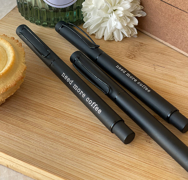 Matt Black Personalised Pens - The Style Salad