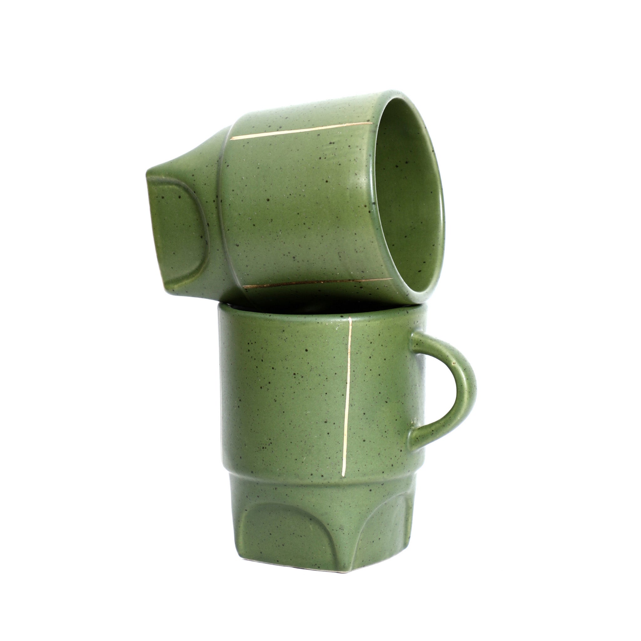 sap green ceramic gold plated mug - the style salad