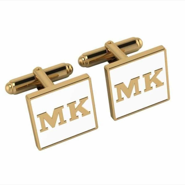 Sterling Silver + 18 KT Gold Plates Cufflinks Personalised - The Style Salad