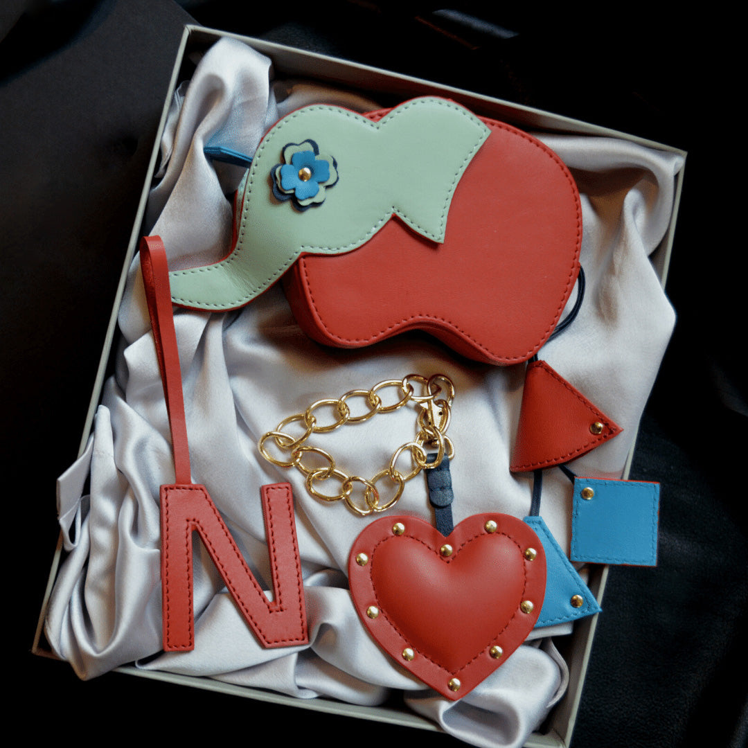 Hathi Batua + Heart & Custom Initial Charm Box