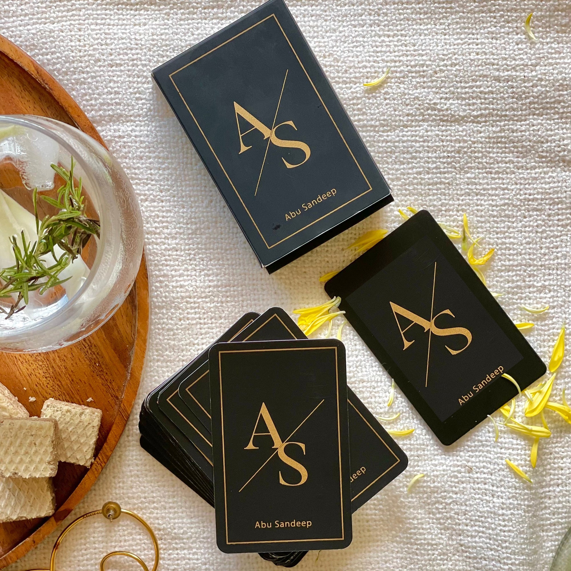 Personalised Initials Gold Printed Playing Cards