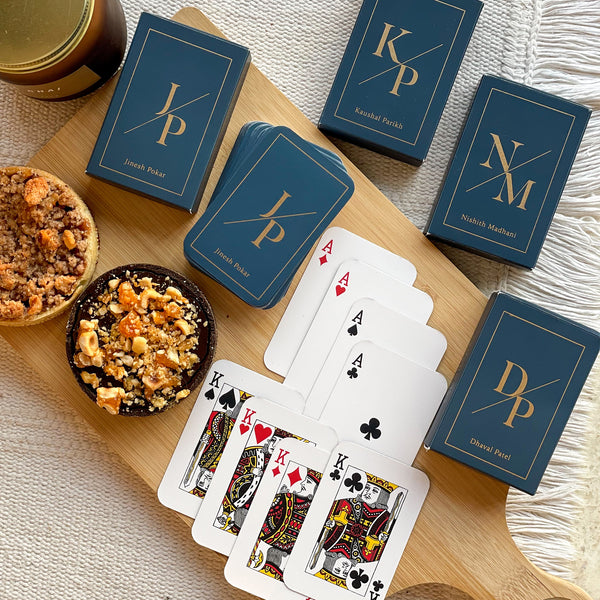 Personalised Initials Gold Printed Playing Cards - The Style Salad