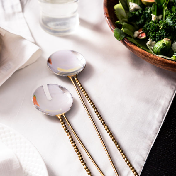 Pearl String Salad Server Set - The Style Salad