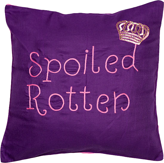 Spoiled Rotten Purple Cushion Cover