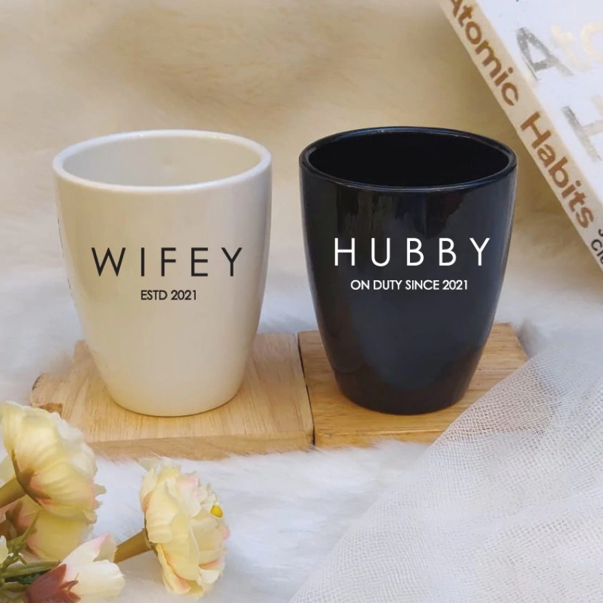 Hubby & Wifey Mug Set - Customised - The Style Salad