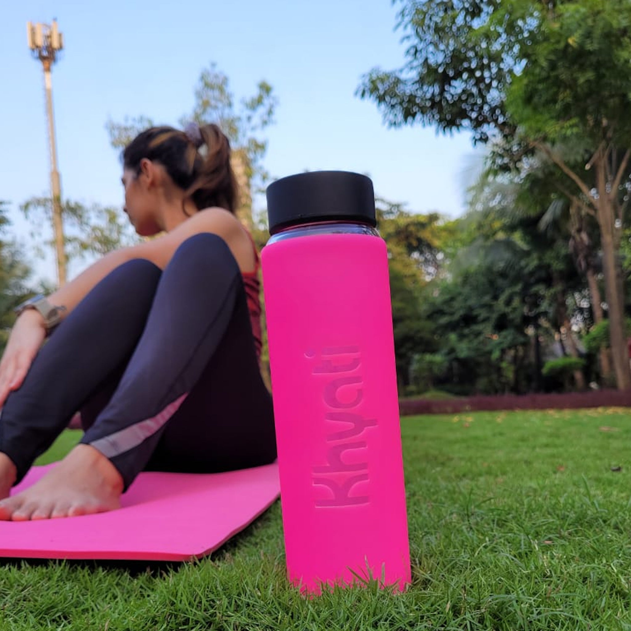 Yoga Mat Bag + Glass Bottle Combo Personalised - The Style Salad